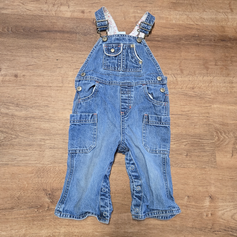 Vintage Y2K Old Navy Girls 12-18m Blue Denim Overalls